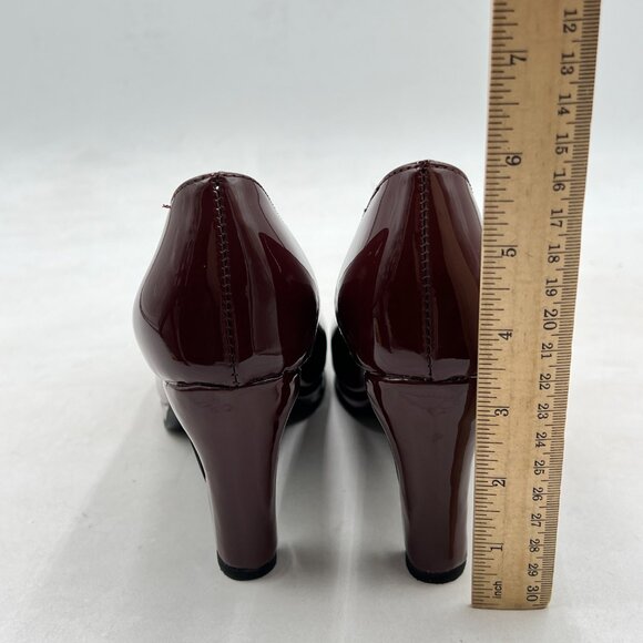 Miss Left Brown Low Platform Chunky High Heels Slip On Closed Round Toe Pump - Picture 5 of 8